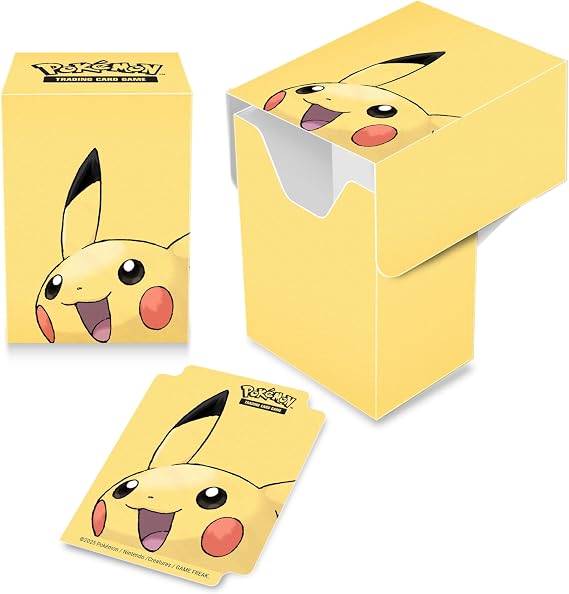 Ultra Pro - 2025 Pikachu Edition Deck Box, Stores & Protects 75 Pokemon Cards Double Sleeves & Standard Size Cards, Self Locking Lid, Deck Divider