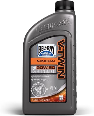 Bel-Ray V-Twin Mineral 4T Engine Oil | SAE 20W-50 | 1 Liter | SKU: 96905-BT1