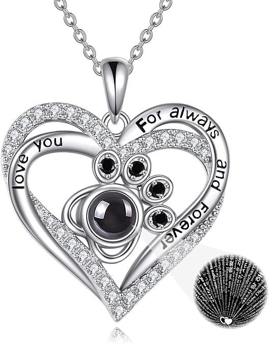 POPLYKE Bee/Corgi/Panda Necklace Sterling Silver Animal Pendant Jewelry Gifts for Women