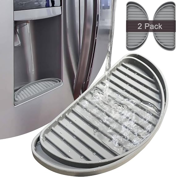 KindGa Refrigerator Drip Tray Catcher - Mini Fridge Drip Tray 2 Pack Grey