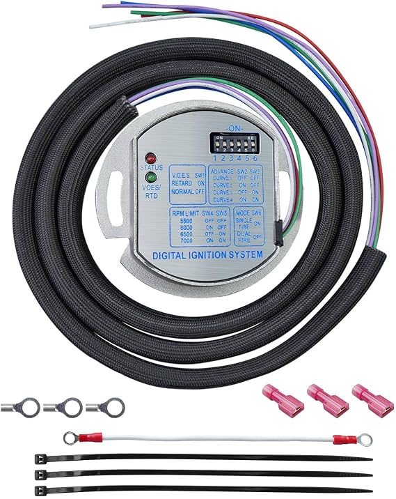 Single Fire Electronic Ignition Programmable Fit for Harley Davidson Carbed Big Twin Models 1970-1999 Sportster Models 1971-2003 Replace 53-644 53644
