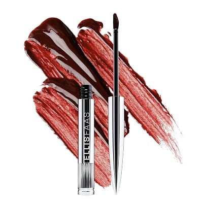 Ellis Faas Milky Lips Liquid Lipstick Fluid High Pigment Lip Color Stick Soft & Glossy Finish with Candelilla Wax Prune Seed Extract Light Texture Defines Full Cover or Stained Effect 202 Dark Blood