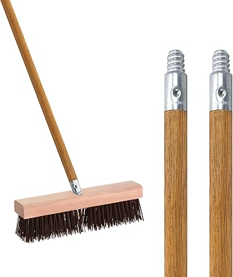 Commercial Products 54-inch Replacement Wood Broom Handle with Threaded Metal Tip and Lacquered for Floor Cleaning Sweeping in Home and Office Pack of 2