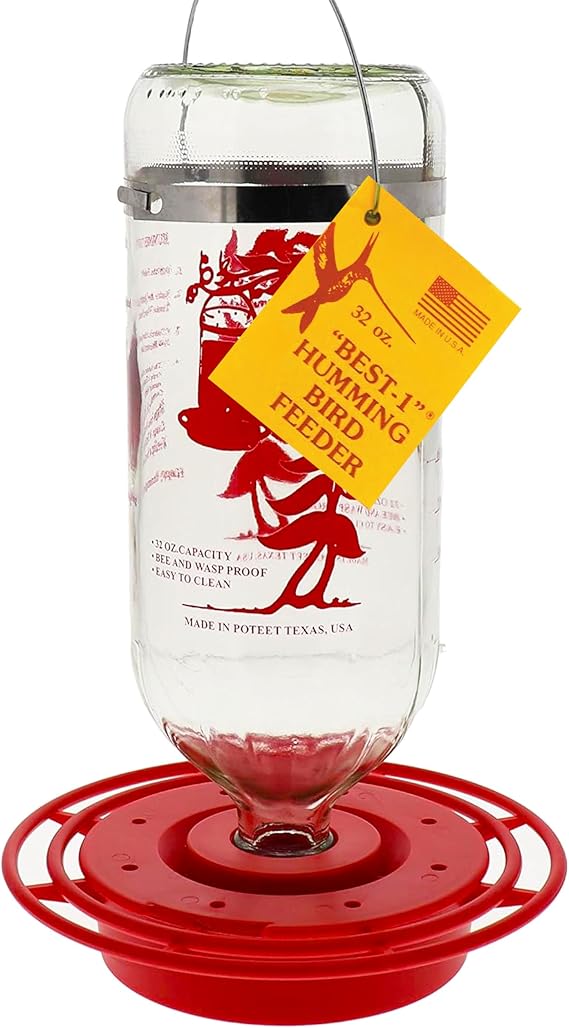 Birds Choice Best-1 Hummingbird Feeder | 32oz Nectar Capacity | Clear