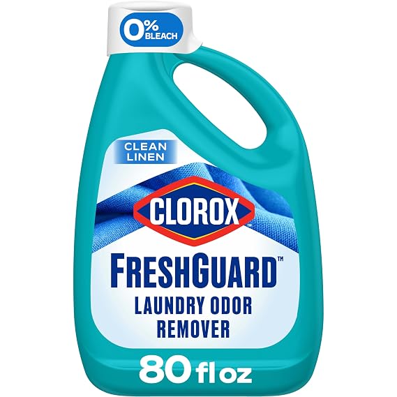 Clorox FreshGuard Laundry Odor Remover, 0% Bleach, Clean Linen, 80 Fluid Ounces (Pack May Vary)