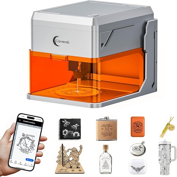 A1 Pro 5W Class 1 Desktop Laser Engraver with Camera, Soft & App & USB Control, Beginner Laser Engraving Machine for Wood, Coated Metal, Leather, Dog Tag, Paper, Glass & Food, 5000mW