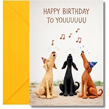 LimaLima Birthday Card For Women Funny Dogs Singing Design For Female