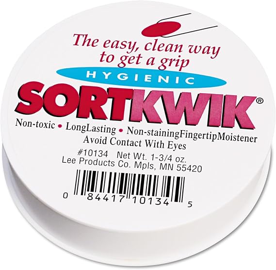 Lee Sortkwik Anti-Bacterial Odorless Non-Toxic Fingertip Moistener with Non-skid Back, 1-3/4 oz