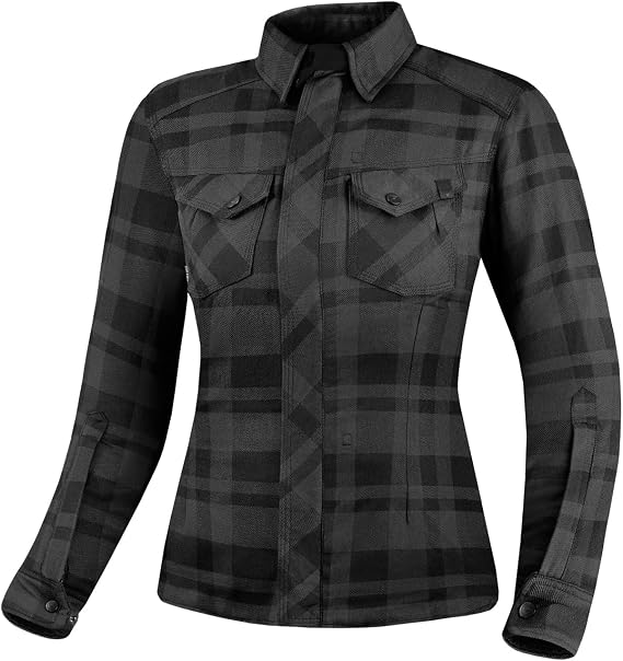 SHIMA Renegade 2 Motorbike Shirt for Women AirForce Back Protector Armour Riding Motorcycle Jacket Stretch Bikers Ventilated Lightweight Armoured Bike Textile Motorcycles (Womens, Black, XS)