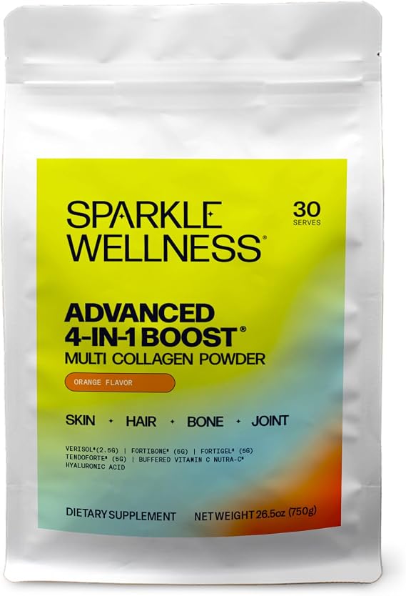 Sparkle Wellness Advanced 4-in-1 Boost Multi Collagen for Joints (Orange)