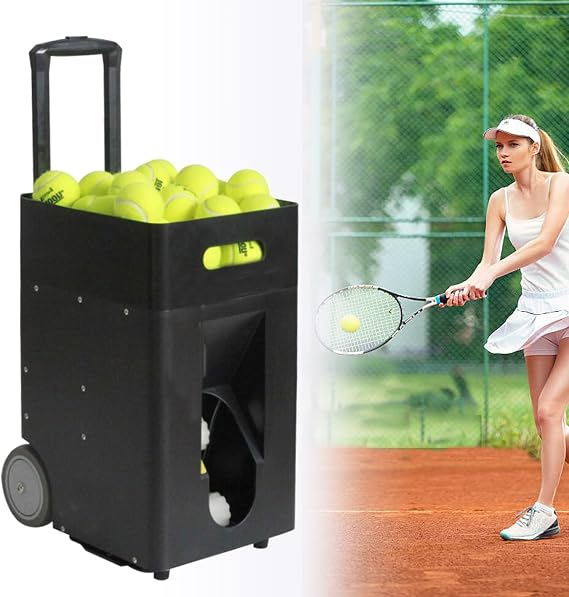 Tennis Ball Machine, Automatic Tennis Ball Machine, Remote and App Control, Adjustable Launch Angle and Telescopic Pole, 2-4 Hours Play with Built-in Battery