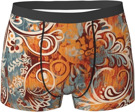 Mens Boxer Briefs Soft Stretchy Underwear for Men Bohemian Atlantic Multicolor Men's Underwear Boxer Briefs
