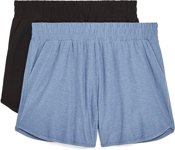 Danskin Women's 2 Pack Super Soft Tulip Hem Shorts