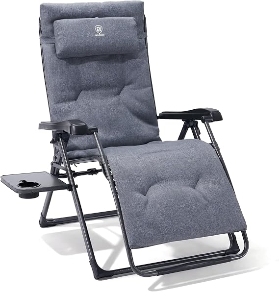 EVER ADVANCED Aluminum Zero Gravity Chair, 2.4" Padded, 350 lb Capacity