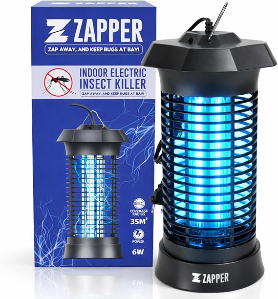 Electric Bug Zapper Indoor/Outdoor, High Powered Mosquito Zappers Killer, Insect Fly Swatter Zapper Mosquito Trap Outdoor Fly Traps for Backyard (Included Cleaning Brush & one Extra Bulb)