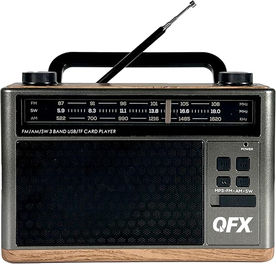 QFX RETRO-1937 Vintage Bluetooth Rechargeable Radio
