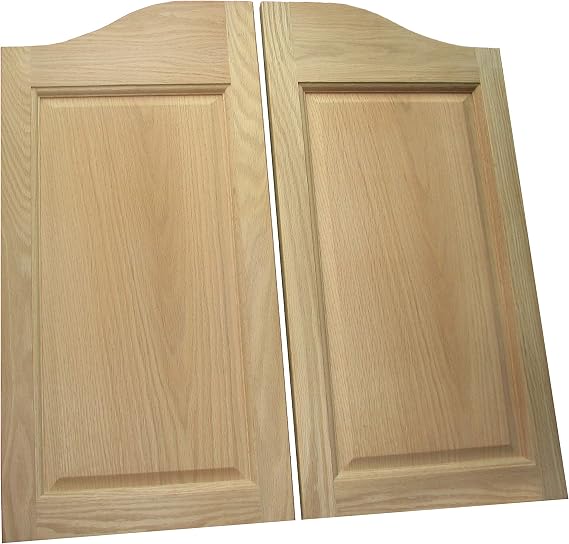 Cafe Doors (Prefit for 30" Finished Opening) Raised 2 Paneled Oak Saloon Western Style Swinging Bar Pub Solid Wood Door