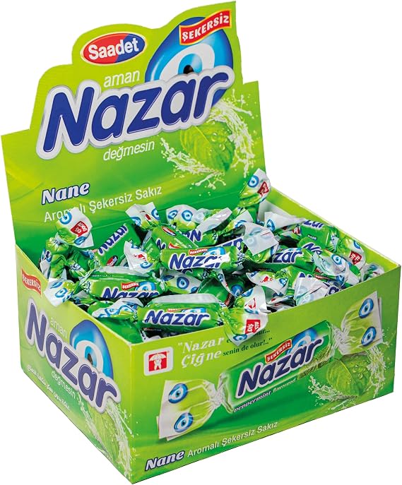 NAZAR Şekersiz Sakız 100'lü Kutu Nane