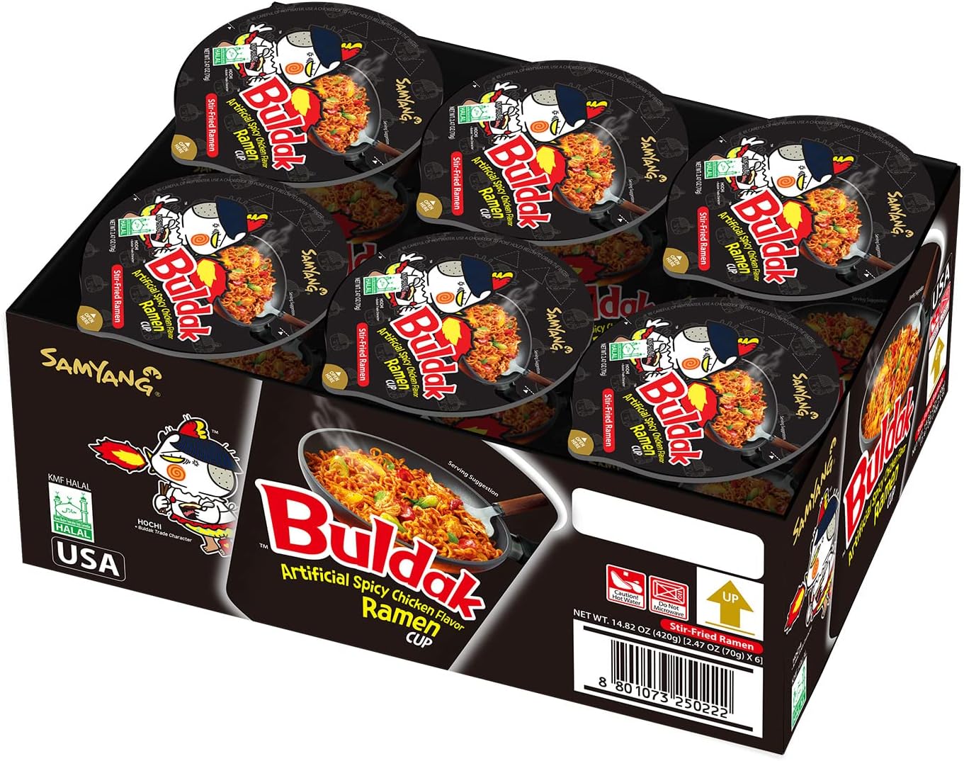 Samyang Buldak Spicy Hot Chicken Stir-Fried Cup Noodles Pack of 6