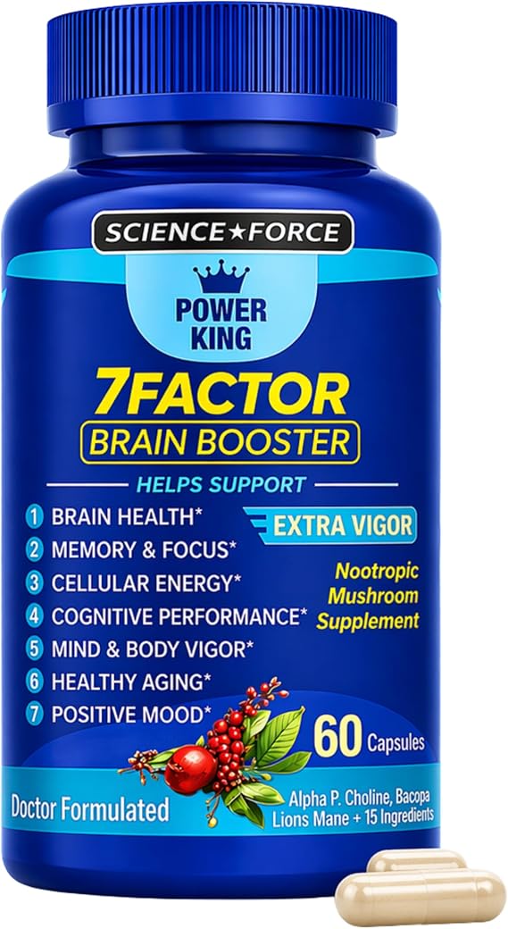 Brain Supplements for Memory & Focus - Nootropic Brain Health - Cognitive Performance, Clarity, Energy, Mental Vigor, Shilajit - Alpha Choline, Lion's Mane, Bacopa, 18 Premium Ingredients