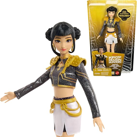 Mattel Kpop Demon Hunters HUNTR/X Zoey Golden Singing Doll | Wearing Removable Signature Outfit, 5 Posable Joints, Inspired by the Movie