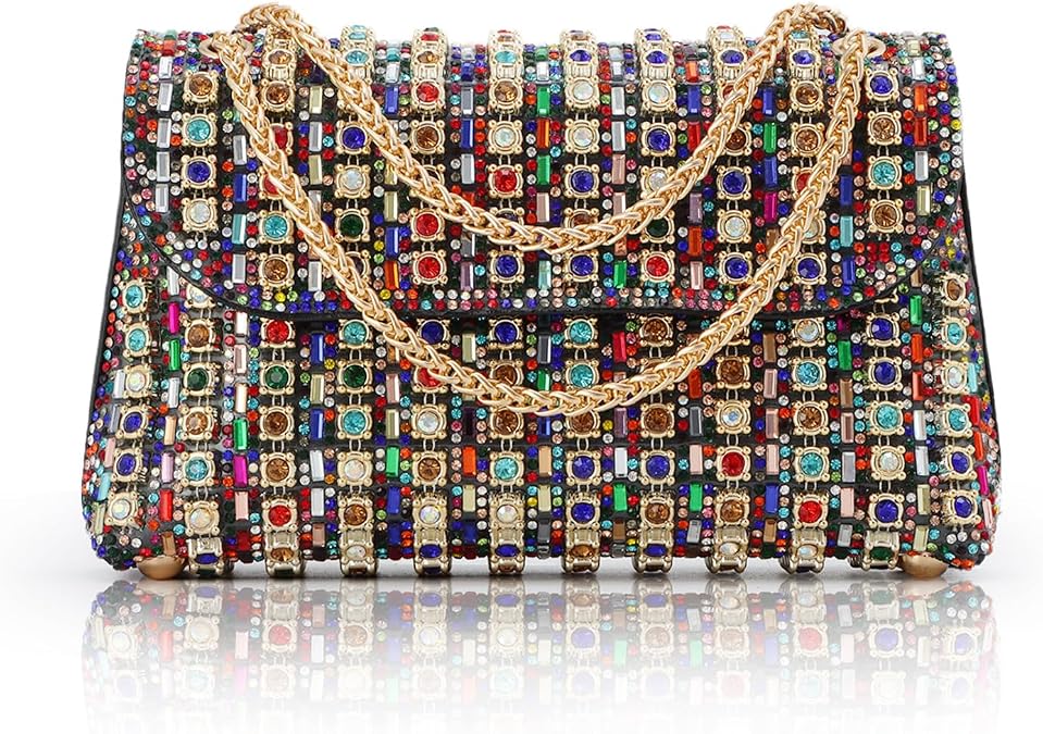 Sparkly Crystals Rhinestone Evening Bag for Women Chain Strap Shoulder Bags Crossbody Bag Handbags