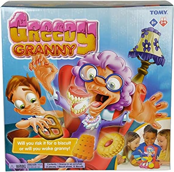 TOMY Greedy Granny Children's Board Game, Family and Preschoo Action Game for Kids 5, 6, 7, 8 Year Old Boys and Girls and Adults
