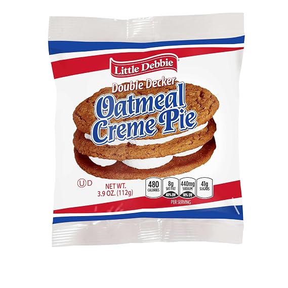Little Debbie Vending Double Decker Oatmeal Creme Pie -- 54 per case.
