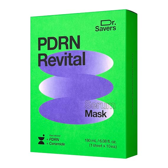 Dr. Savers PDRN Revital Face Serum Mask, Korean Skincare, 0.60 Fl Oz