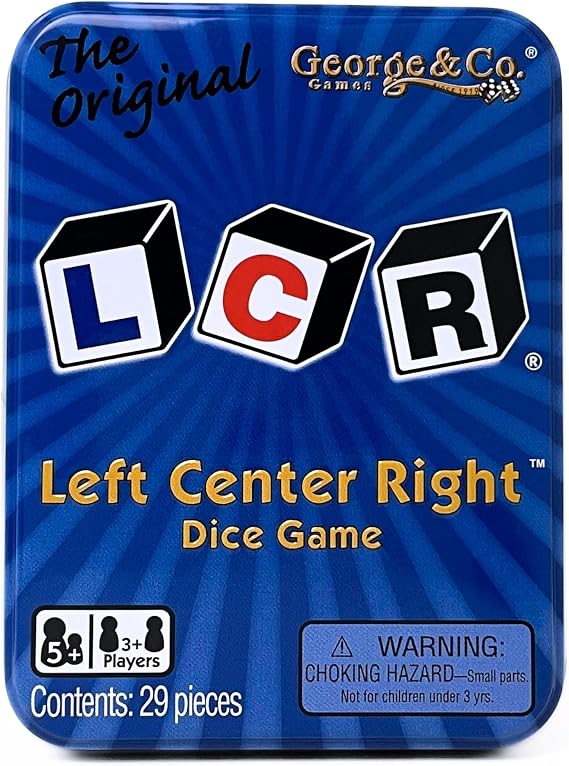 LCR Left Center RightTM Dice Game - Blue Tin
