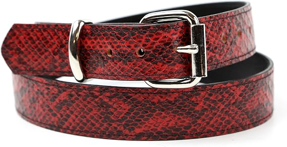 Red Python Heavy Duty Snake Belt 1.25" Wide Removable Buckle