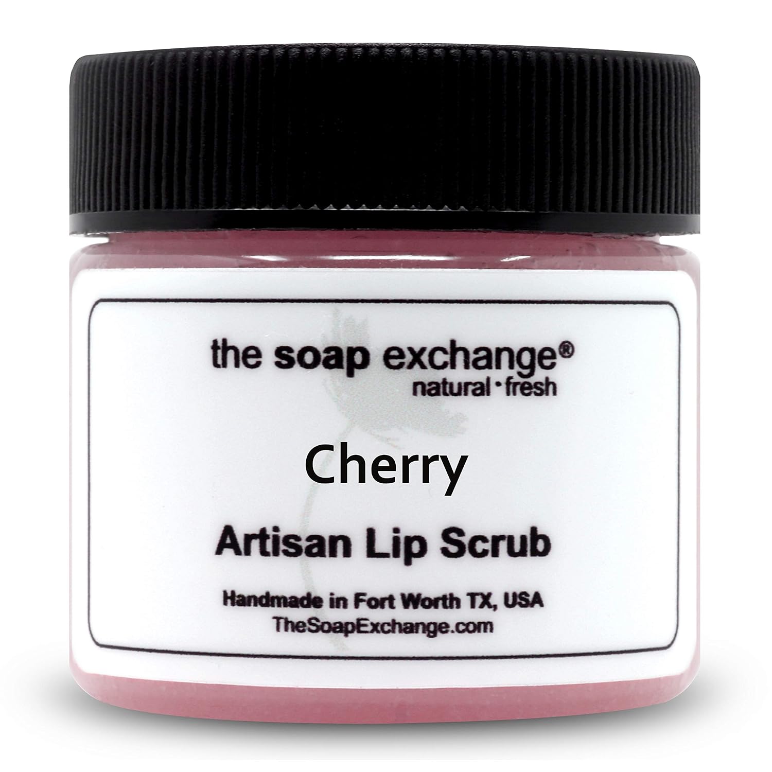 The Soap Exchange Lip Scrub - Cherry Flavor - Hand Crafted 1.5 oz  42.5 g Natural Lip Care, Artisan Lip Treatment, Exfoliate, Hydrate, Protect. Made in the USA