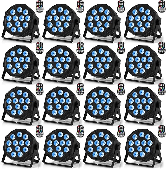 Rechargeable Par Lights, RGBW LED Uplights Battery Powered Stage Light, HOLDLAMP Par Can DJ Lights Sound Activated with Remote & DMX Control for Festival Party Event Wedding Bar.