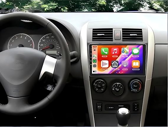Car Radio for Toyota Corolla 2009-2013 9 Inch IPS Touch Screen Car Stereo with Wireless Carplay/Android Auto, Bluetooth, GPS Navi, WiFi, FM, Bluetooth, Mirror Link, SWC, Backup Camera