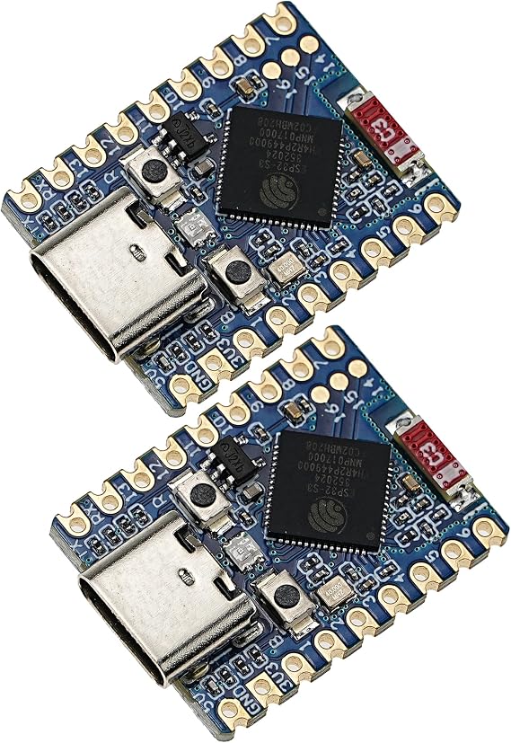 2PCS ESP32-S3 Mini Development Board(2pcs), Based On ESP32-S3FH4R2 Dual-Core Processor, 240MHz Running Frequency, 2.4GHz Wi-Fi 