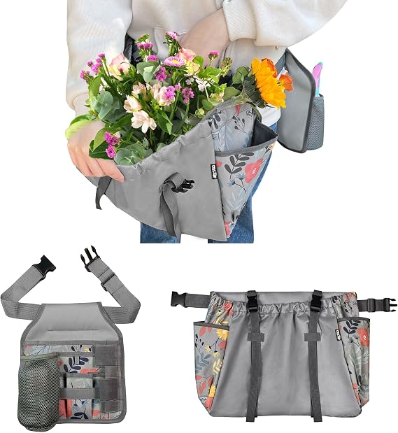 Gardening Apron Garden Tool Belt Set with Tool Pockets, Versatile Garden Tool Organizer for Women, Perfect for Fruit Harvesting and Weeding, Gardening Gifts for Mom, Wife and Gardeners