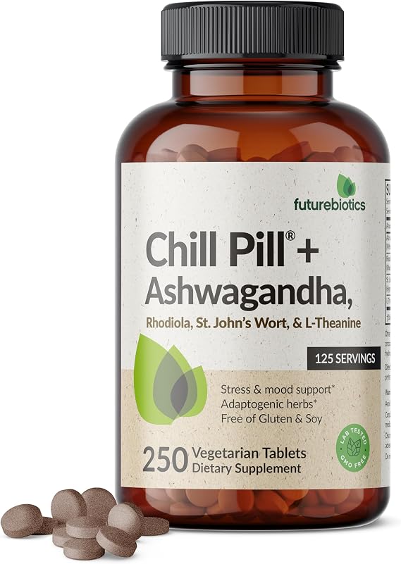 Futurebiotics Chill Pill + Ashwagandha, Stress & Mood Support, 250 Tablets