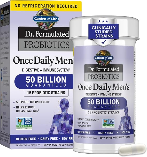 Garden of Life Dr Formulated Probiotics for Men, 50 Billion CFU, 30 Ct