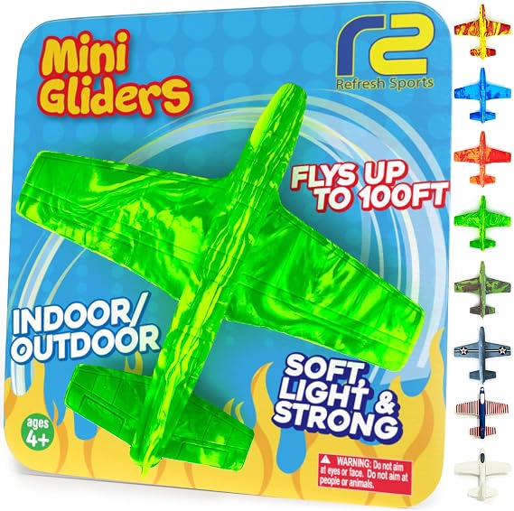 Foam Airplanes - Summer Airplane Toys Gifts for Kids All Ages 3 4 5 6 7 8 9 10 Year Old - Best Boys Toys Gift - Boy Toys Age 4-7 - Fun Summer Gifts for Boys & Girls Party Favors - Airplane Gift Idea