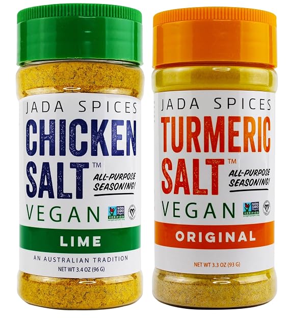 JADA Spices Chicken Salt Spice and Seasoning - Lime, Turmeric Salt - Vegan, Keto & Paleo Friendly - Perfect for Cooking, BBQ, Grilling, Rubs, Popcorn and more - Preservative & Additive Free