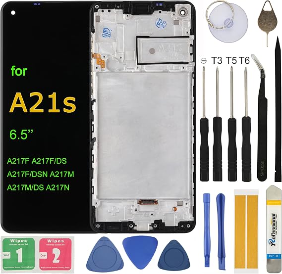 LCD Screen Replacement for Samsung Galaxy A21S A217 SM-A217M/DS 6.5" Assembly LCD Display Touch Screen Digitizer with Tools Adhesive