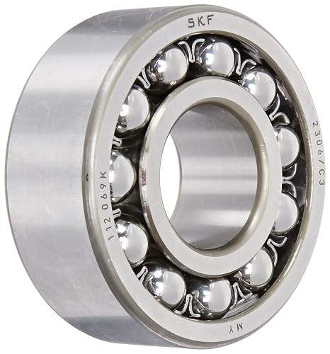 SKF 2306/C3 Double Row Self-Aligning Bearing, ABEC 1 Precision, Open, Steel Cage, C3 Clearance, Metric, 30mm Bore, 72mm OD, 27mm Width