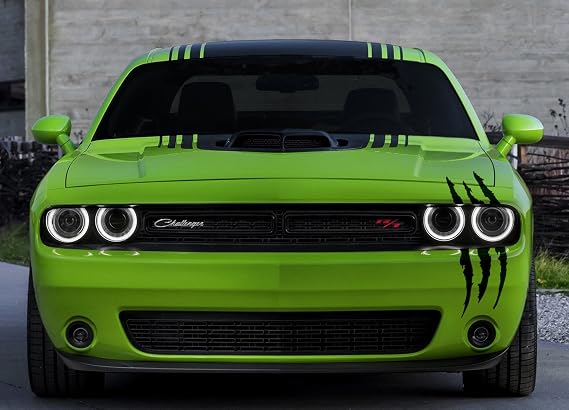 Claw Marks Headlight Decal Available in Twelve Colors!. Genuine ViaVinyl Brand Vinyl Sticker/Decal for Sports Cars (Black)