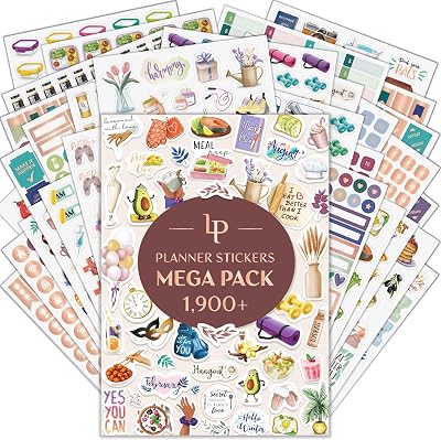 Legend Mega Sticker Pack 1,900 Small Stickers for Planner, Journal & Calendar Aesthetic, Inspirational, Seasonal, Dates, Months, Holidays, Wellness & Budget Stickers Planner Accessories