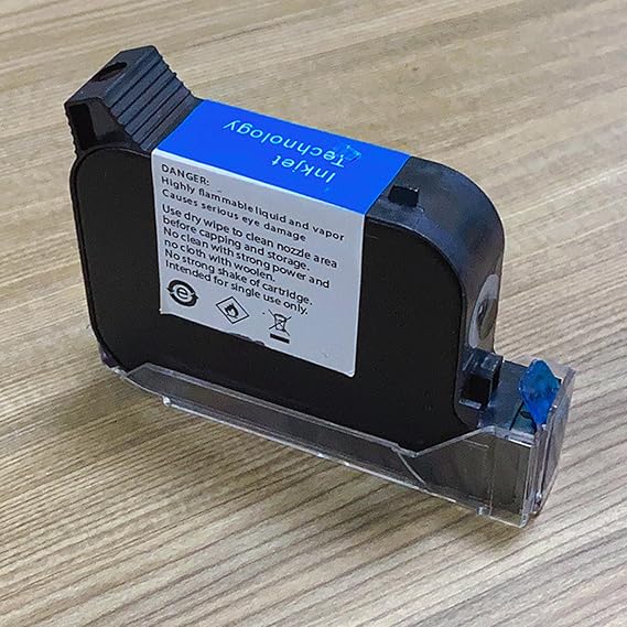 Industrial Inkjet Printer, Batch Coder Automatic Coding Inkjet Code Barcode Quick-Drying Online Batch Coding Printer, Assembly Line Coding Machine for Wire, Carton, Glass, Plastic (12.7mm ink-box)