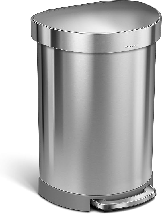 simplehumanGallon Stainless Steel Rectangular Kitchen Step Trash Can with Liner Pocket