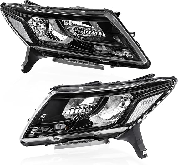 KUIPERAUTO Pair OE Headlights Assembly Compatible for 2013 2014 2015 2016 Nissan Pathfinder Clear Lens/Black Housing/Amber Reflector Front Lamps Driver and Passenger Side(Set of 2) #260608Z325