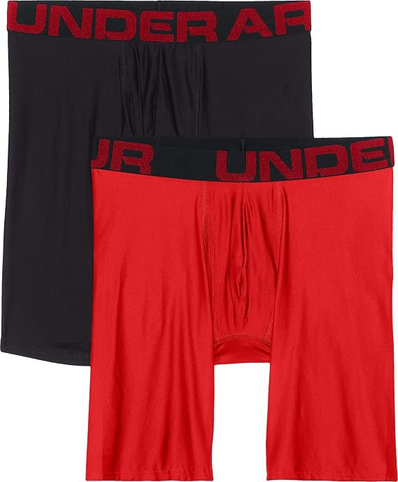 Under Armour Men's Performance Tech Long-Leg Boxerjock Brief Underwear, 9" Inseam, All-Day Comfort & Ultra-Soft, 3-Pack