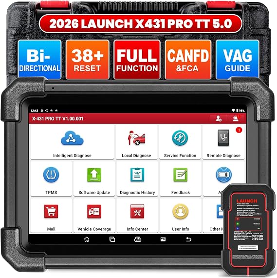LAUNCH X431 PRO TT 2025 All-in-One Bidirectional Scanner, Full Function Scan for Cars, ECU Coding, Active Test, All System Automotive Tool, 38+ Reset, CANFD&DoIP, FCA AutoAuth, VAG Guide,2 Yrs Update | 38+ Reset for All Cars, Online ECU Code, Same as X431 PRO V 5.0, CANFD, FCA AutoAuth, VAG Guide, 2 Yrs Free Update