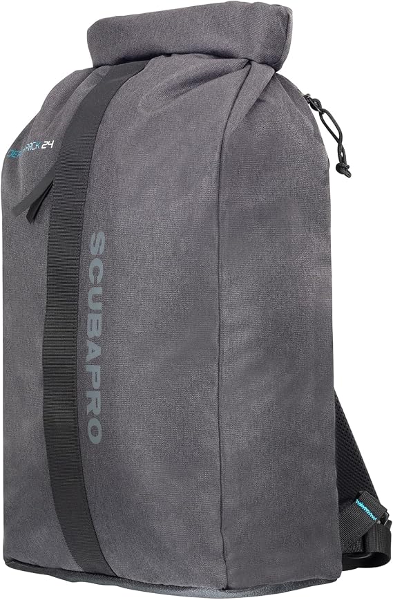 SCUBAPRO Definition Pack 24 Dive Bag with Backpack and Waist Straps and Top Handle for Scuba Diving Gear, Premium Recycled Two-Tone Gray Fabric